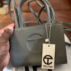 Authentic small grey telfar bag.